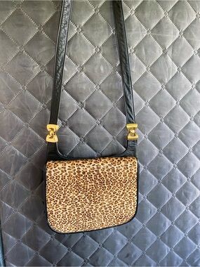 Vintage Style Genuine Calf Hair Leopard Print crossbody Bag - High Quality